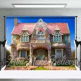 Aperturee - Fairy House Colorful Flowers Outdoor Easter Backdrop